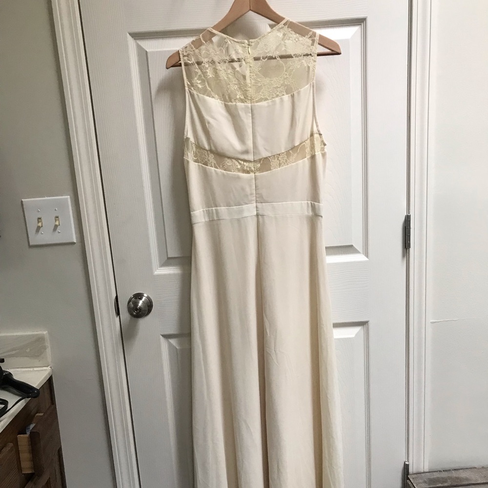 Sold Out Lace Insert Ruched Maxi Gown - Picture 4 of 7